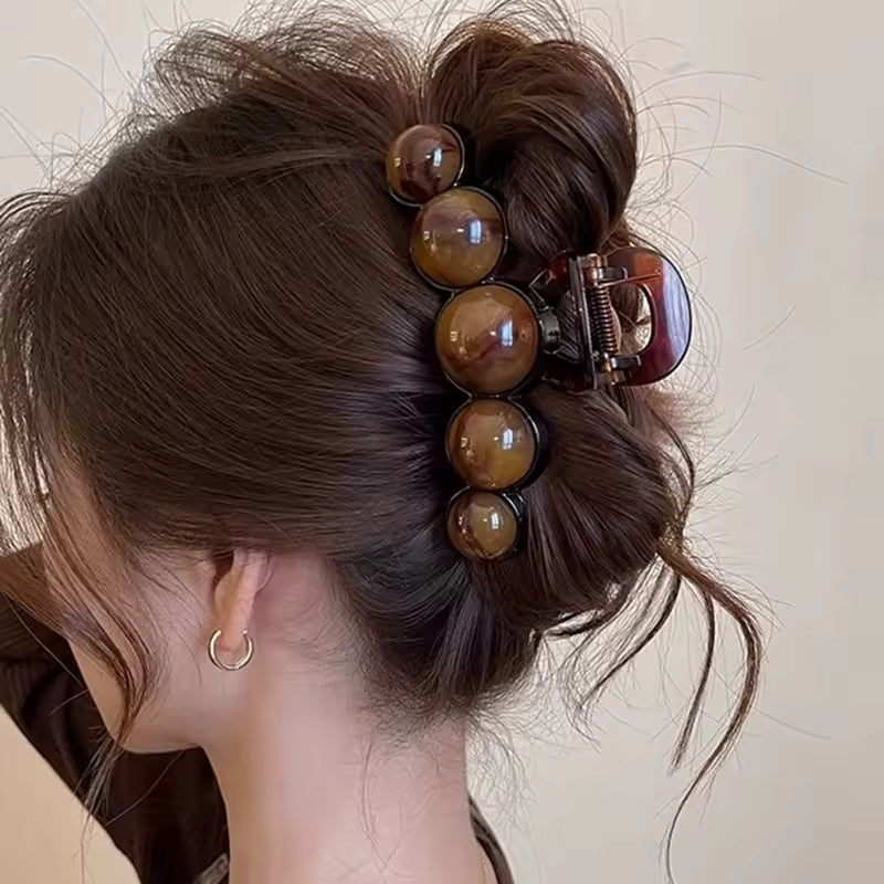 Beaded Hair Claw Women's Hairpin Shark Clip.