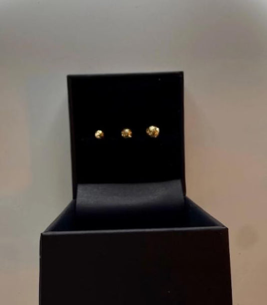 18k Gold Large Sphere Stud Earrings – Solid Gold – 0.7g