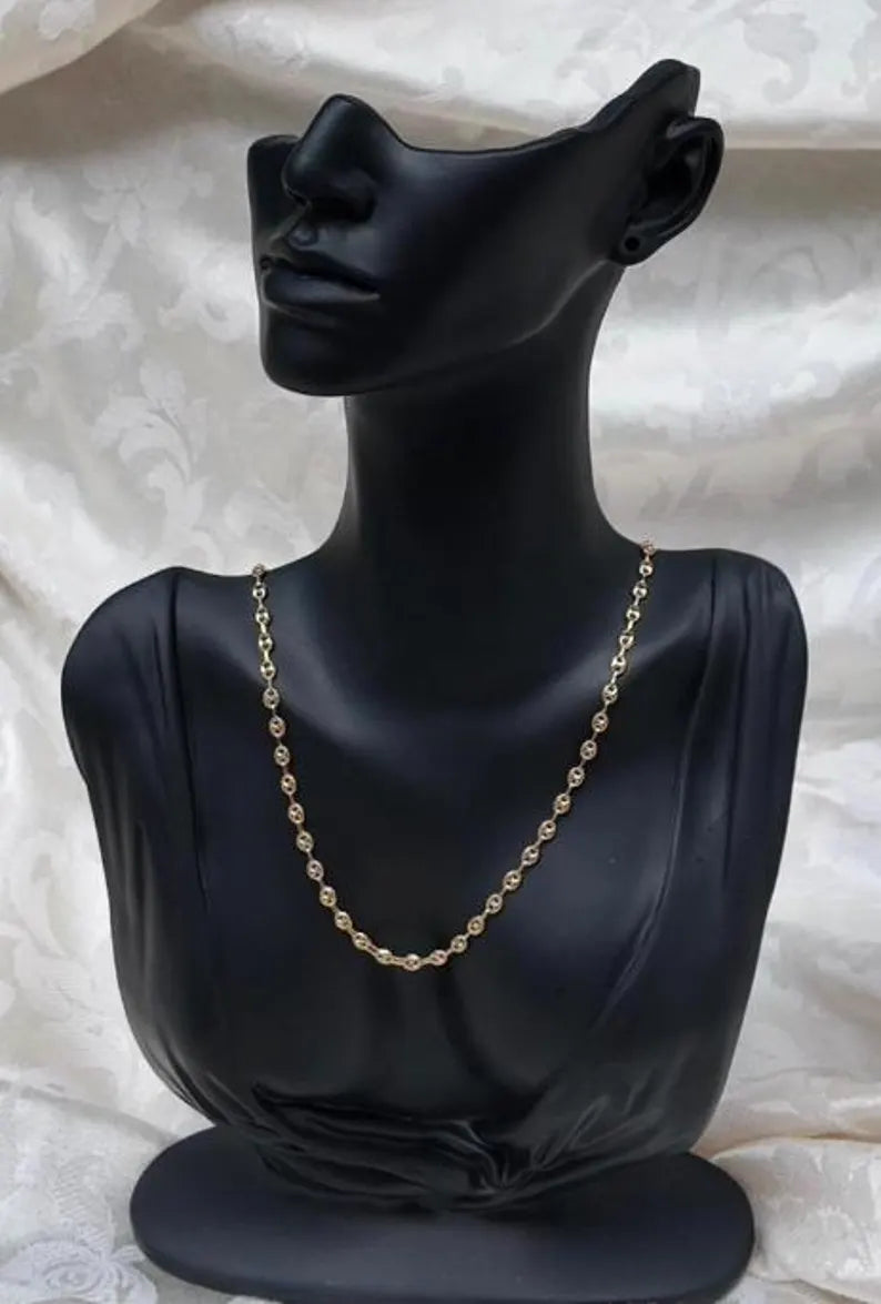 18k Gold Mariner Chain Necklace – Solid Gold – 5.6g