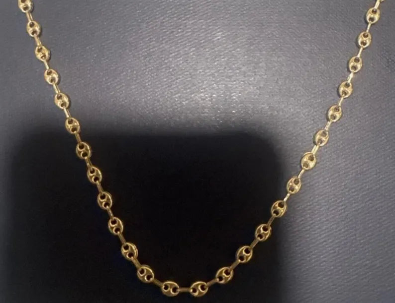 18k Gold Mariner Chain Necklace – Solid Gold – 5.6g