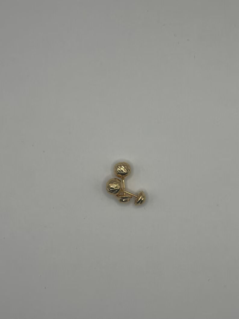 18k Gold Large Sphere Stud Earrings – Solid Gold – 0.7g