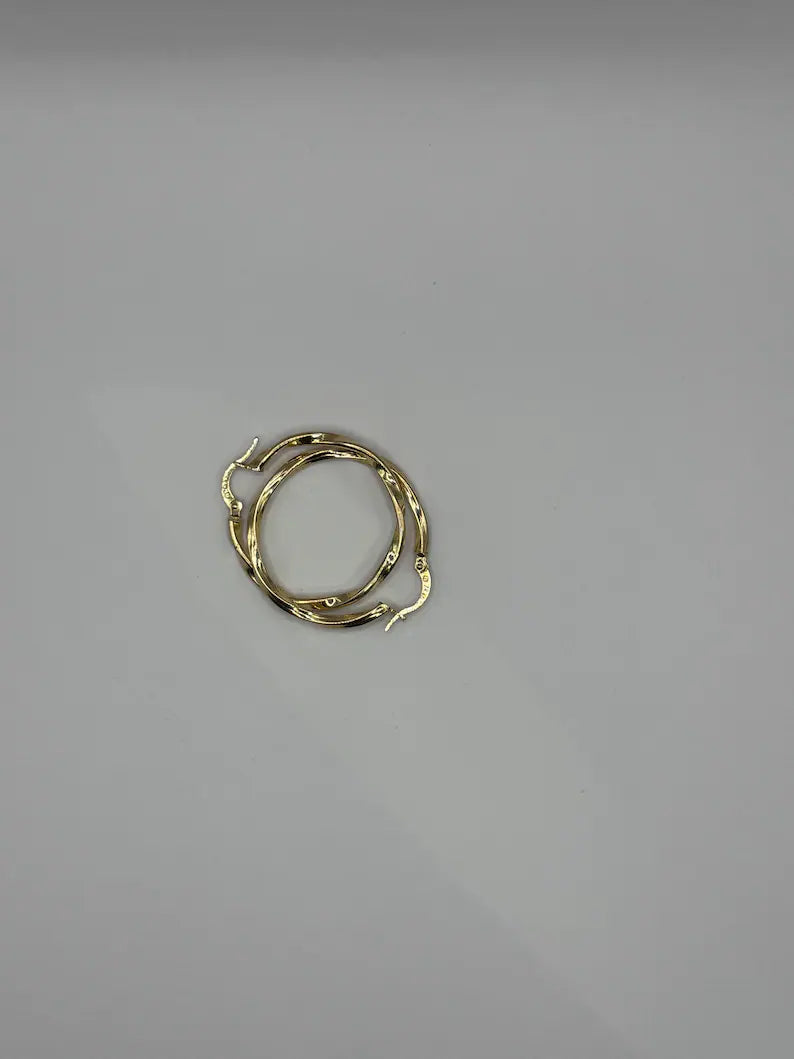 18k Gold Hoop Earrings – Solid Gold – 2.0g