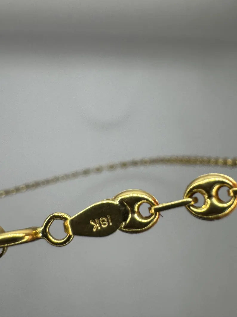18k Gold Mariner Chain Necklace – Solid Gold – 5.6g